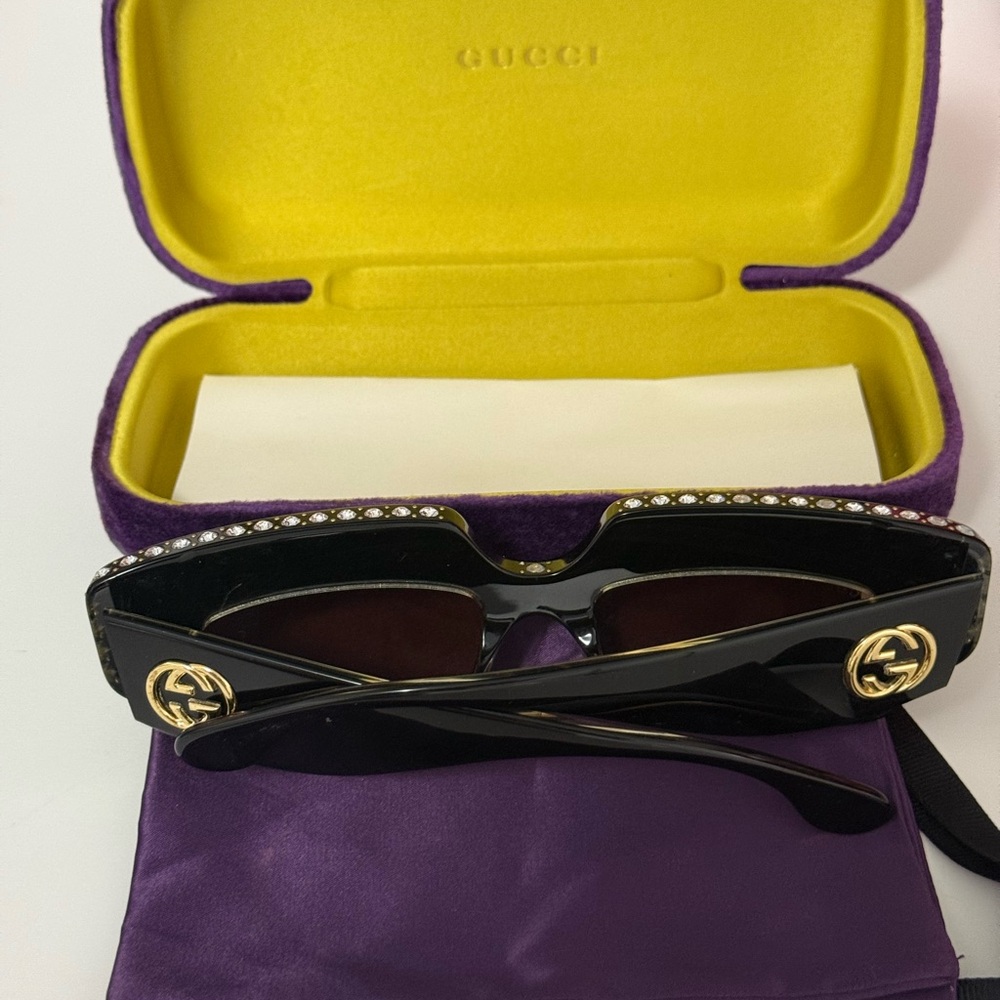 Gucci Black Sunglasses with Gold Logo